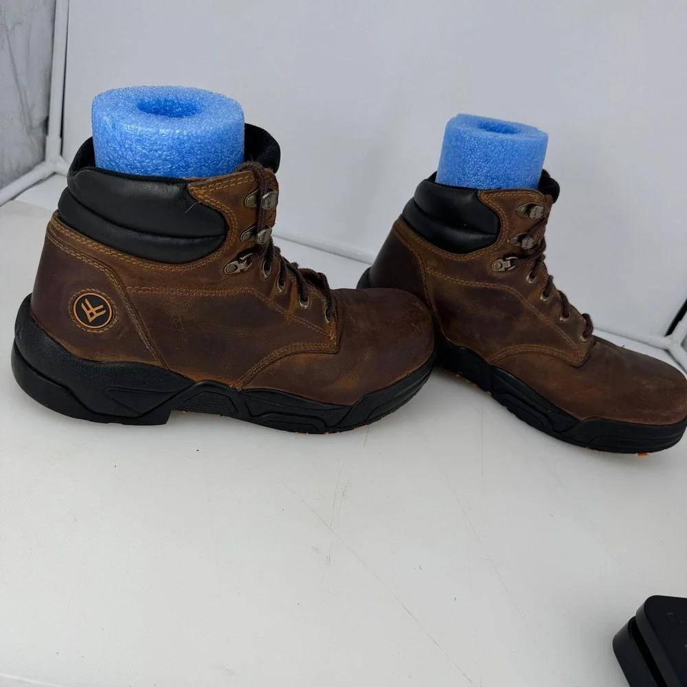 Hawx Composite Toe Work Boot Men 11 Brown Leather ASTM F2413-17 Safety Footwear